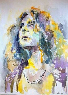 236x329 Watercolor Painting Painting - Robert Plant Painting