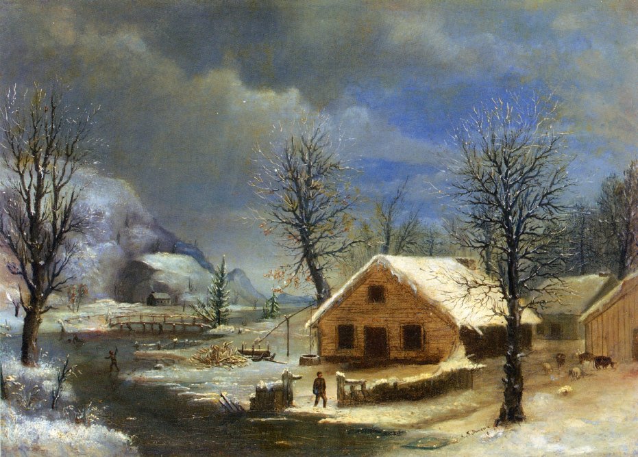 931x668 Winter 1849 Painting Robert Scott Duncanson Oil Paintings - Robert Scott Painting
