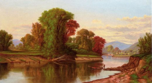520x285 Robert Scott Duncanson River Scene Painting - Robert Scott Painting