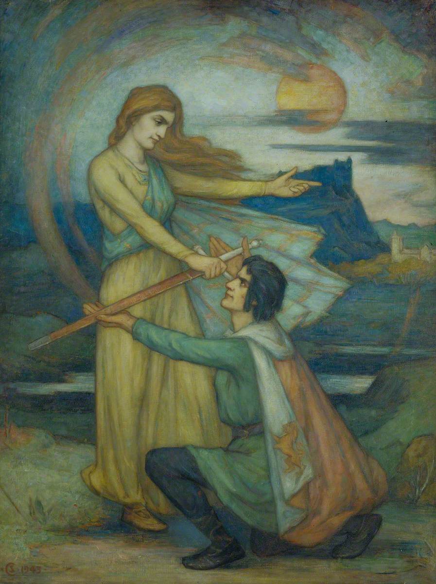 897x1200 Robert The Bruce Receiving The Wallace Sword Before The Battle - Robert The Bruce Painting