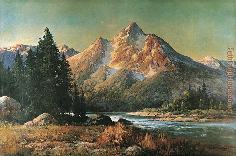 826x549 Robert Wood Evening In The Tetons Painting Anysize 50% Off - Robert Wood Painting