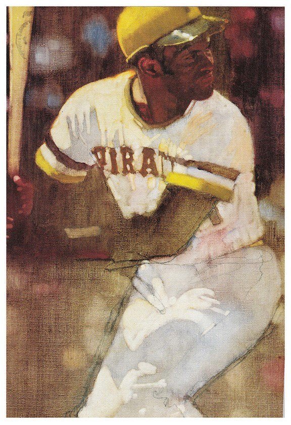 576x839 1970s Baseball On Twitter Amazing Roberto Clemente Painting By - Roberto Clemente Painting