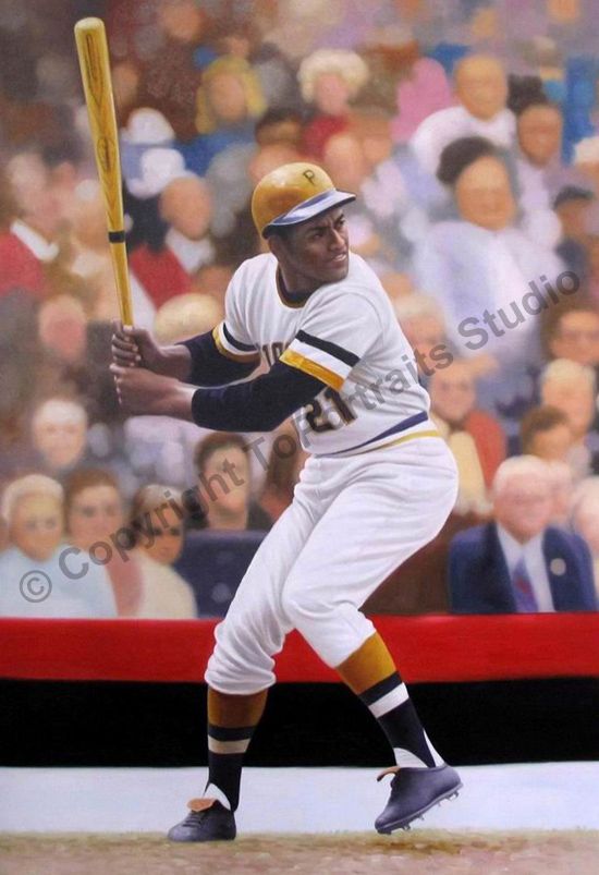 550x803 Roberto Clemente, Pittsburgh Pirates - Roberto Clemente Painting