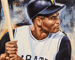 300x239 Roberto Clemente Painting By Angie Villegas - Roberto Clemente Painting