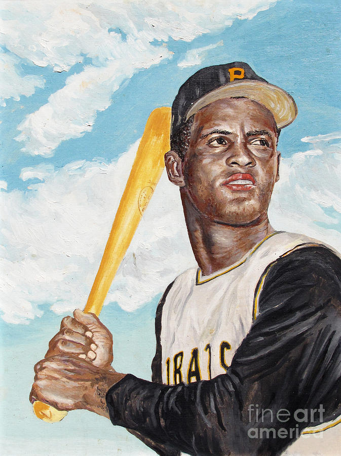 673x900 Roberto Clemente Painting By Philip Lee - Roberto Clemente Painting