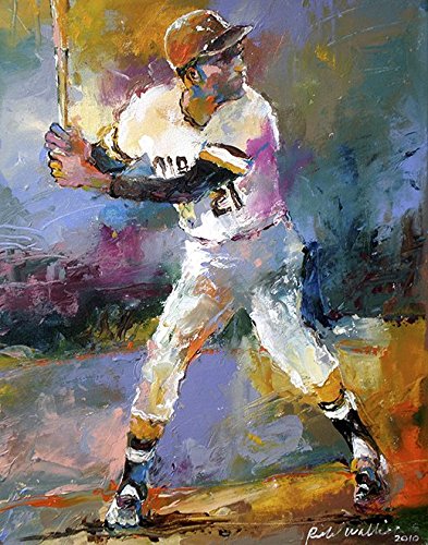 393x500 Roberto Clemente Art Print By Richard Wallich - Roberto Clemente Painting