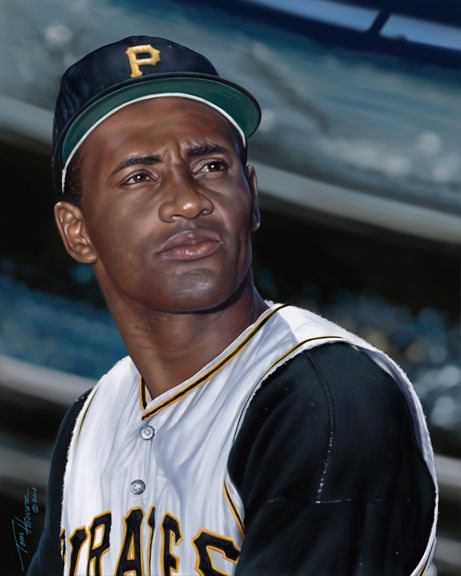 461x576 Roberto Clemente Painting Pittsburgh Pirates Mlb Baseball - Roberto Clemente Painting