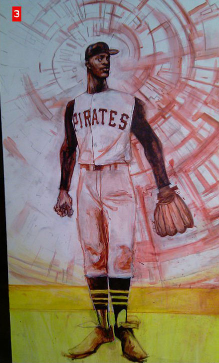 439x727 Things To See Wilfred Santiago Painting Of Roberto Clemente - Roberto Clemente Painting