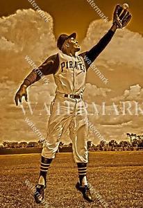 206x300 Bm574 Roberto Clemente Pirates With Wings 8x10 11x14 16x20 Oil - Roberto Clemente Painting
