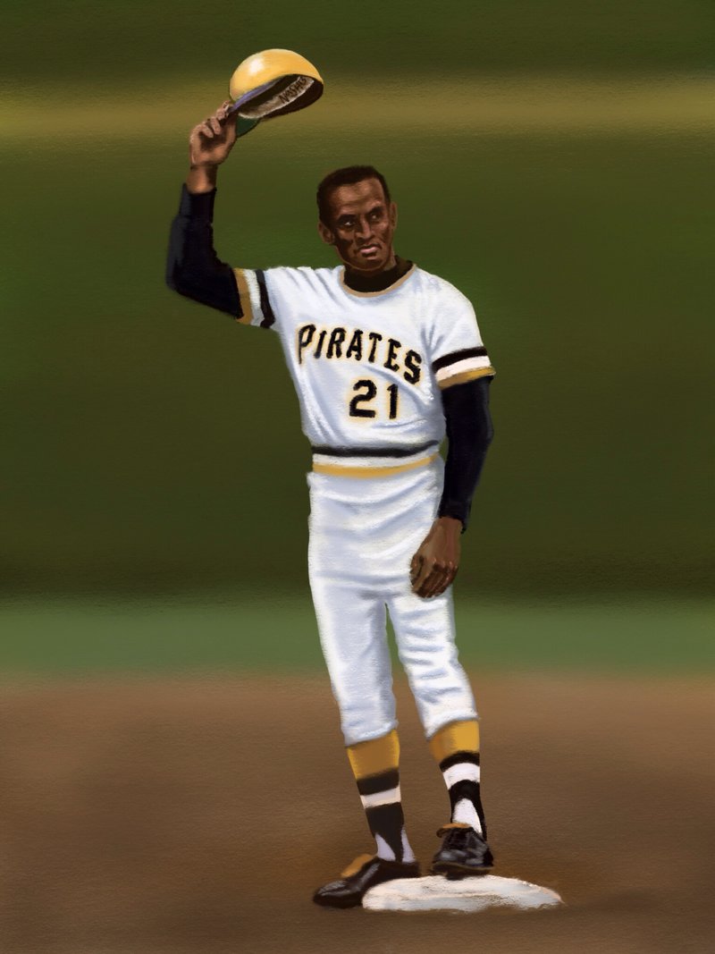 800x1067 Clemente's 3000th Hit By Taliaspadre - Roberto Clemente Painting
