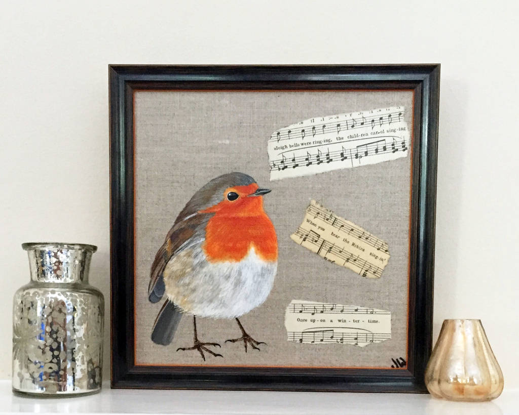 1024x820 Cute Robin Original Painting With Music By Jane Wilson - Robin Painting