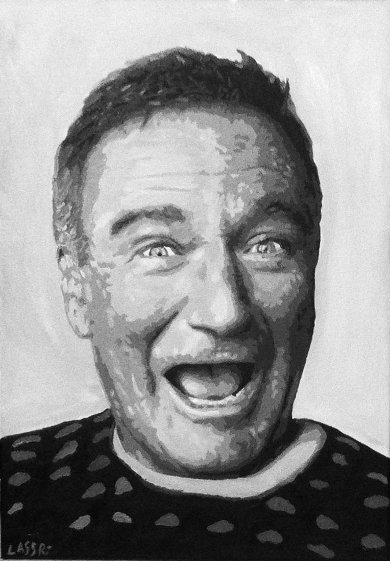 764x1098 Robin Williams Art By Lassri - Robin Williams Painting