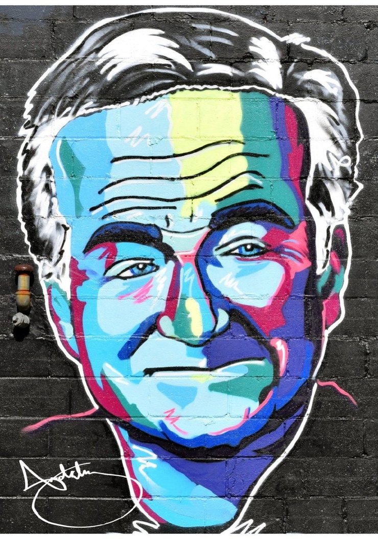 740x1055 Robin Williams Colorful Personality Print Andaluztheartist - Robin Williams Painting