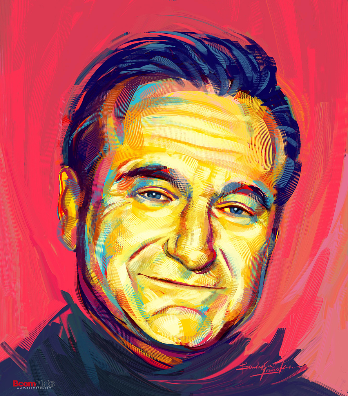 1200x1366 A Pop Art Expression Of Robin Williams In Photoshop On Behance - Robin Williams Painting