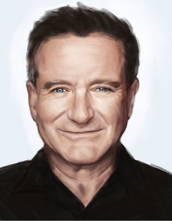 600x771 Monday Portrait Painting 8.11.2014 Robin Williams By - Robin Williams Painting