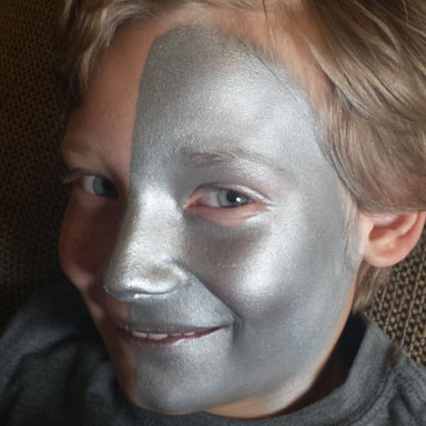 384x384 How To Paint A Cyborg Robot Face - Robot Face Painting