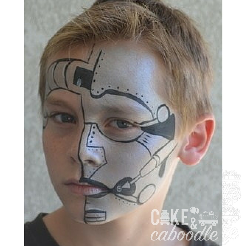 800x800 Robot Face Painting Cake And Caboodle - Robot Face Painting