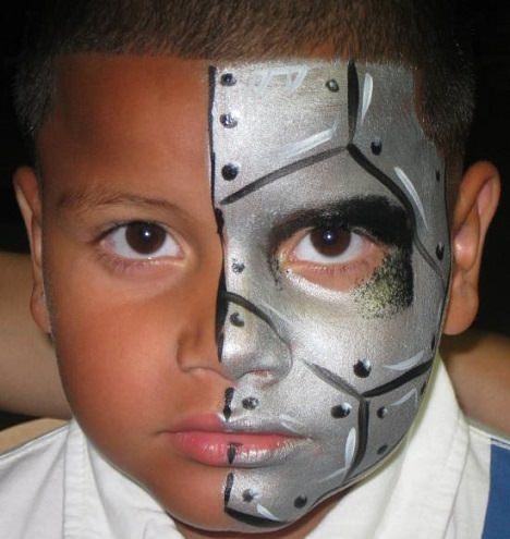 468x495 El Hombrecillo De La Mascara De Hierro Face Painting - Robot Face Painting
