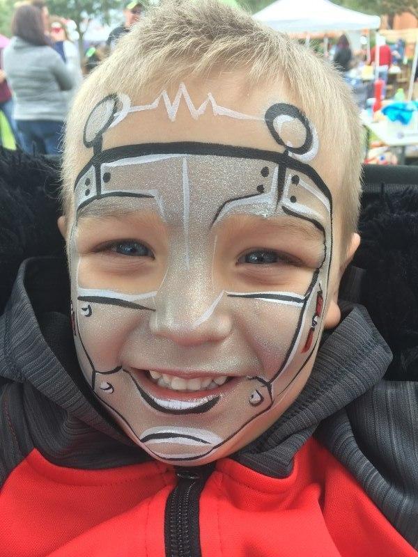 600x800 Robot Orlando Face Painting Colorful Day Events - Robot Face Painting