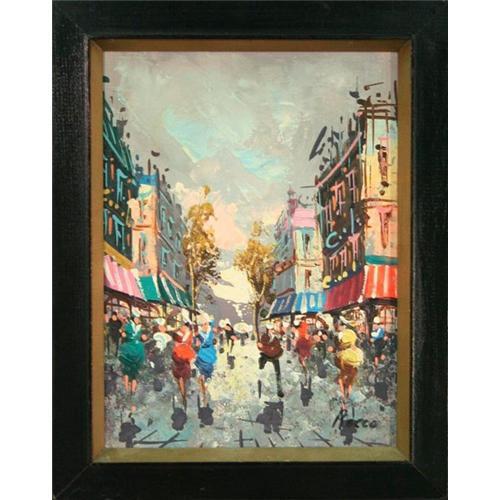 500x500 Street Scene Painting Impressionist Rocco - Rocco Painting