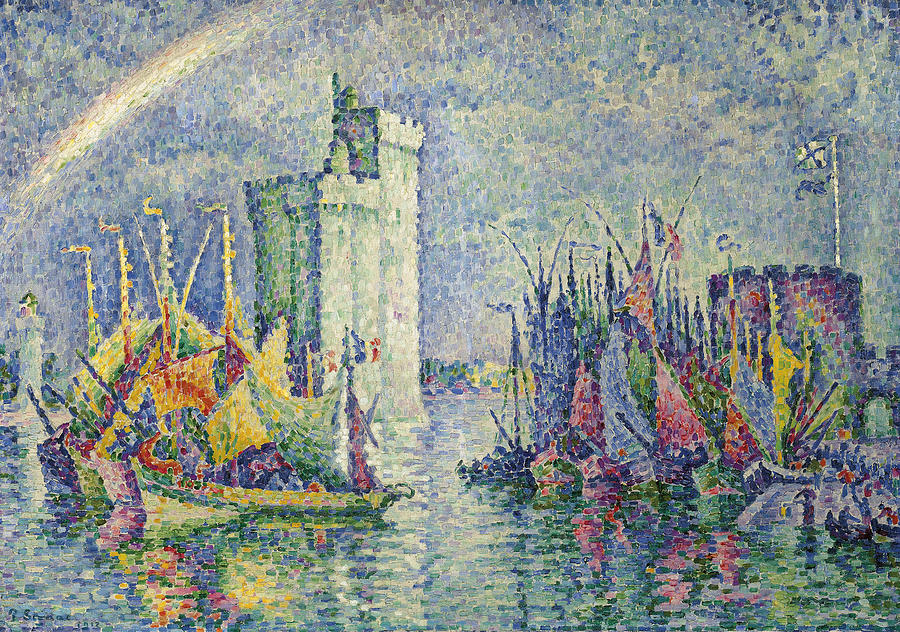 900x632 Rainbow At The Port Of La Rochelle Painting By Paul Signac - Rochelle Painting