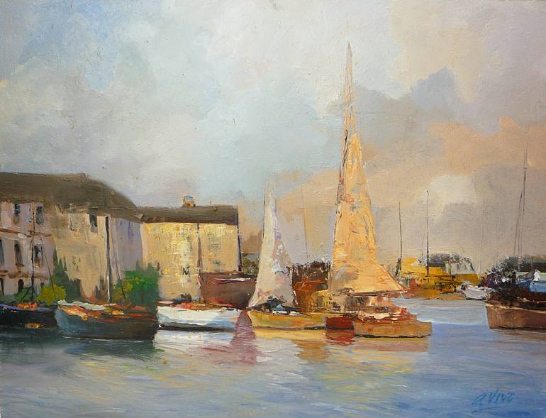 770x589 Saatchi Art 3778 Old Schooner Near La Rochelle Painting By Andres - Rochelle Painting