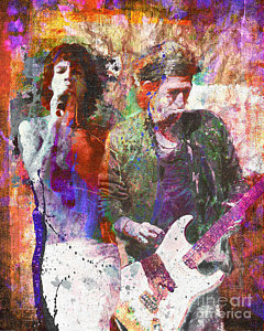 240x300 The Rolling Stones Original Painting Print Painting By Ryan Rock - Rock And Roll Painting