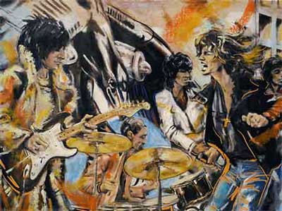 400x299 Ronnie Wood In Entertainment Daily - Rock Band Painting