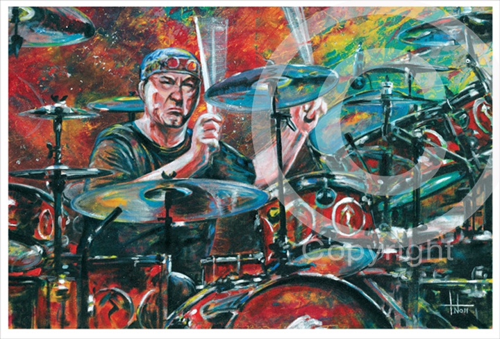 720x488 Tom Nollneil Peart Rock Drummer Art Print By Tom Noll - Rock Band Painting