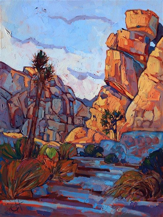 526x700 Joshua Tree National Park Oil Painting By Rock Climbing Artist - Rock Climbing Painting