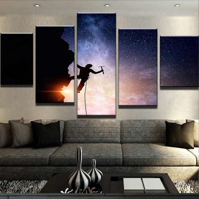 640x640 Modern Wall Art Poster Canvas Hd Printed Painting 5 Panel Rock - Rock Climbing Painting