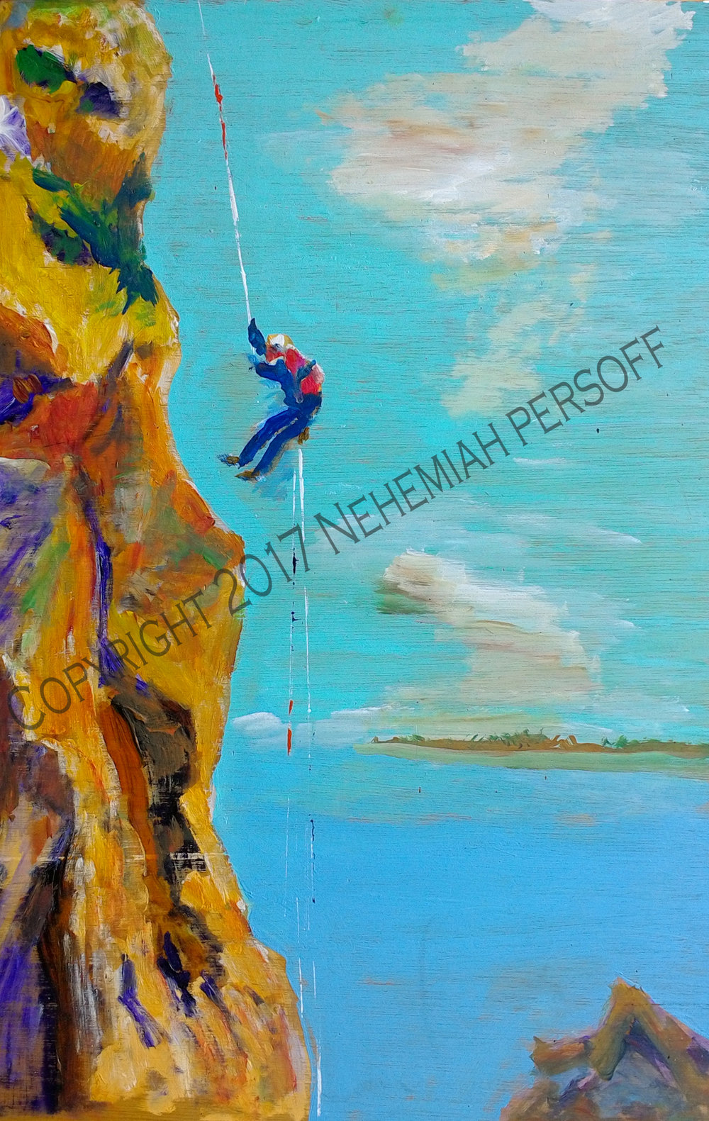 1000x1581 Gallery Nehemiah Persoff Paintings - Rock Climbing Painting