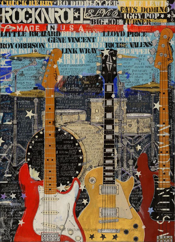 580x800 Rock N Roll Painting Original Art By Artist Michael Babyak - Rock N Roll Painting