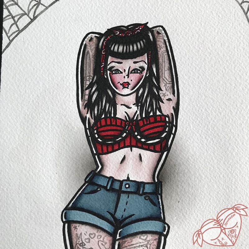 800x800 Original Lil' Rockabilly Painting Jlynntaylor - Rockabilly Painting