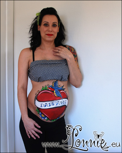 402x502 Rockabilly Belly Painting By Ansigtsmaling - Rockabilly Painting