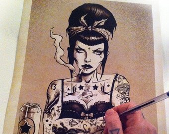 340x270 Rockabilly Art Etsy - Rockabilly Painting