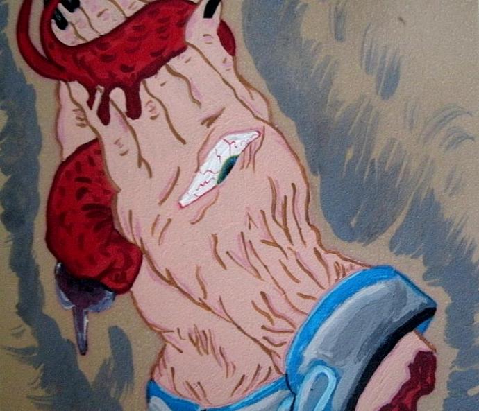 690x593 Demon Hands Painting, Fine Art, By Sheekydoodlecreations On Zibbet - Rockabilly Painting