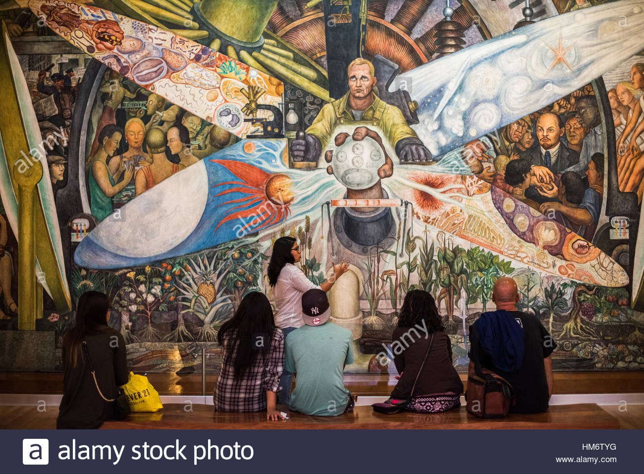 1300x957 A Large Painting By Mexican Painter Diego Rivera Titled Man Stock - Rockefeller Center Painting