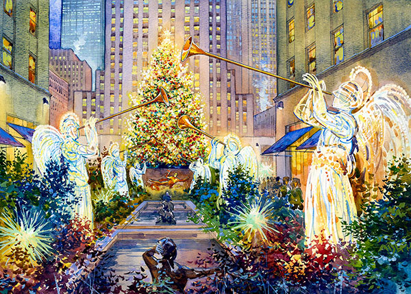 600x429 Rockefeller Center New York Art - Rockefeller Center Painting