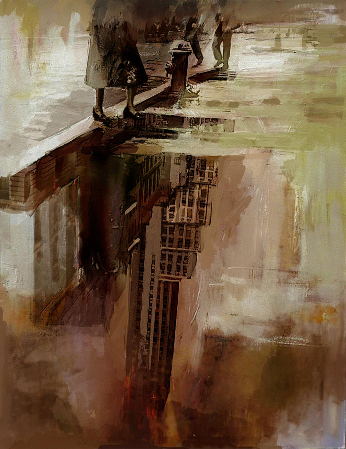 693x900 086 Rockefeller Center Reflection0 Painting By Mahnoor Shah - Rockefeller Painting