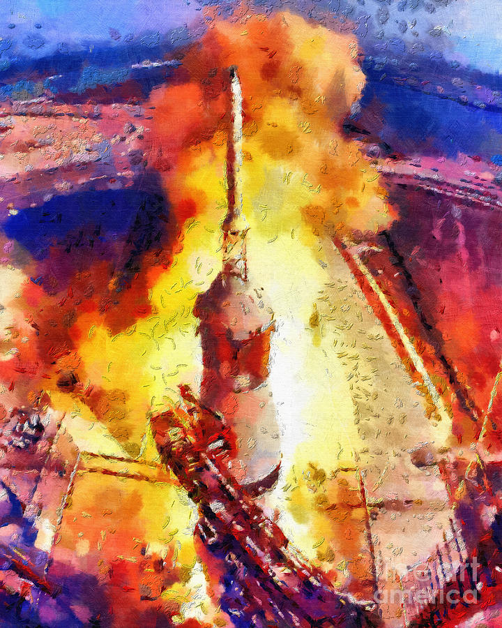 720x900 Rocket Launch Painting By Magomed Magomedagaev - Rocket Painting