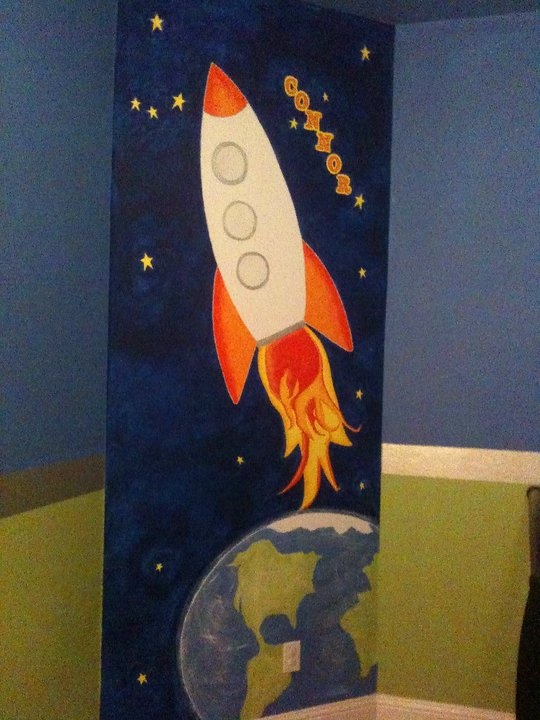 540x720 Rocket Ship Painting - Rocket Painting