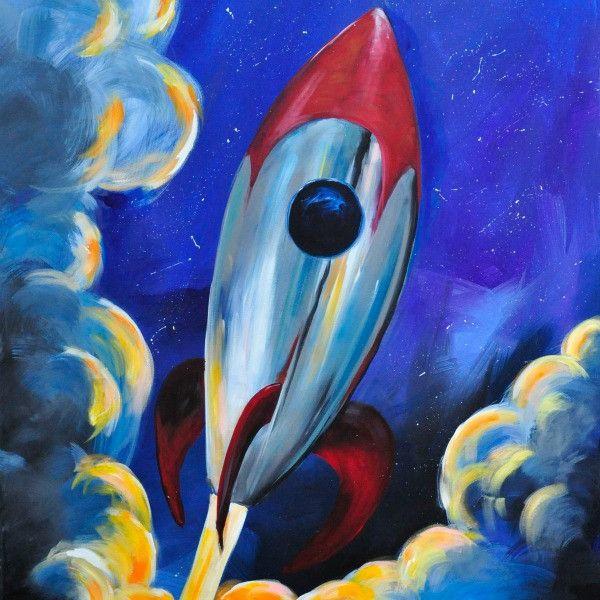 600x600 The Launch - Rocket Painting