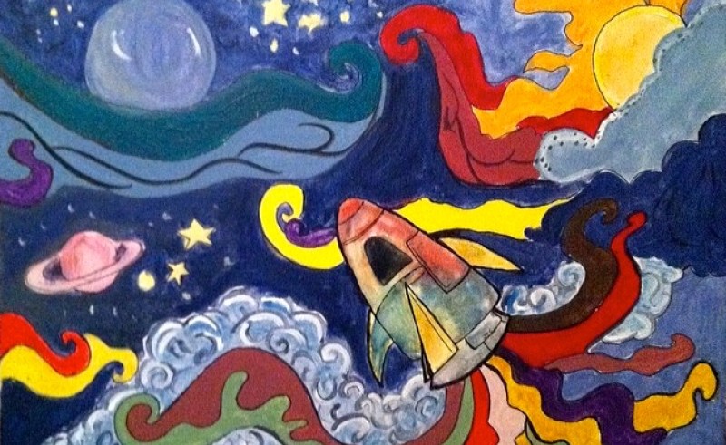 800x491 Got To Believe Painting Painting For Home - Rocket Ship Painting
