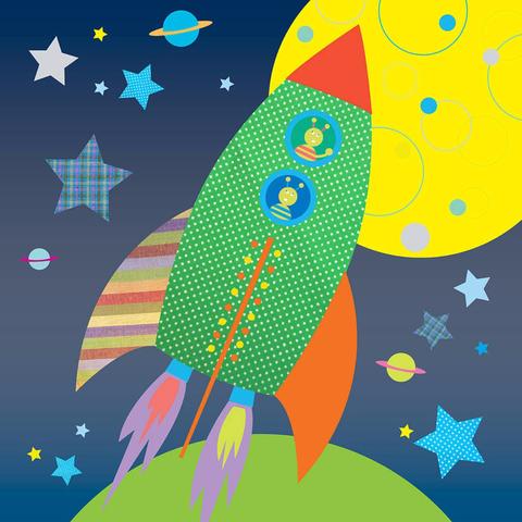 480x480 Rocket Ship By Manuel Samson Buy Posters, Frames, Canvas - Rocket Ship Painting