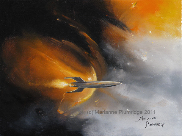 612x457 Daub Du Jour Illuxcon Iv Painting Demo - Rocket Ship Painting