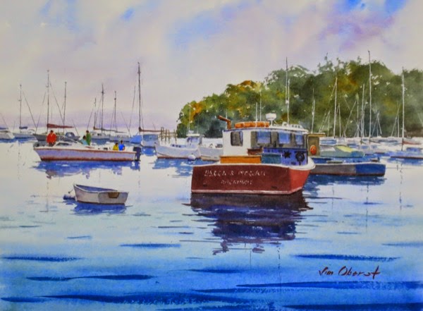 600x441 Watercolors By Jim Oberst Blog Rockport Maine Harbor - Rockport Painting