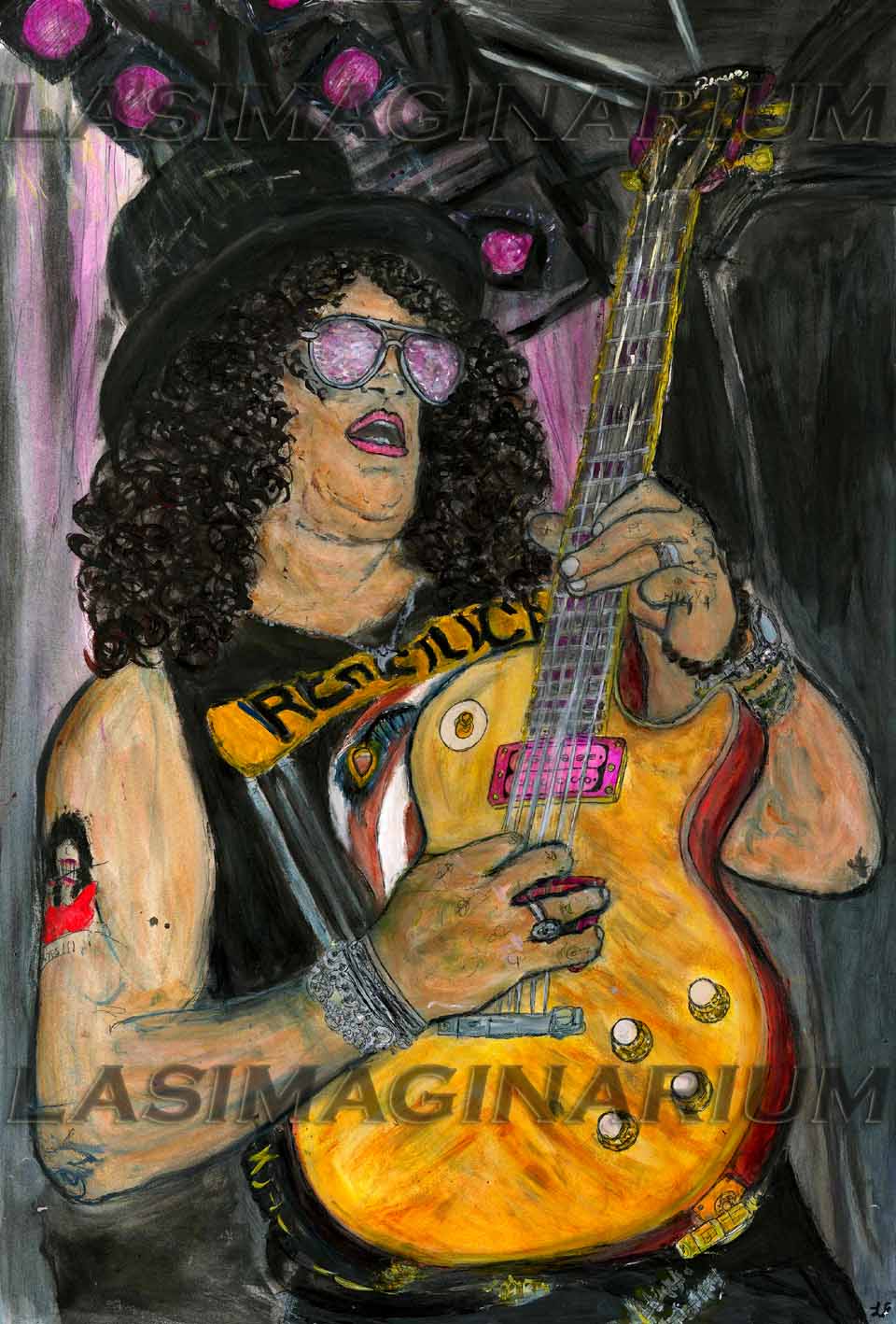 960x1418 Slash Me A Rose - Rockstar Painting