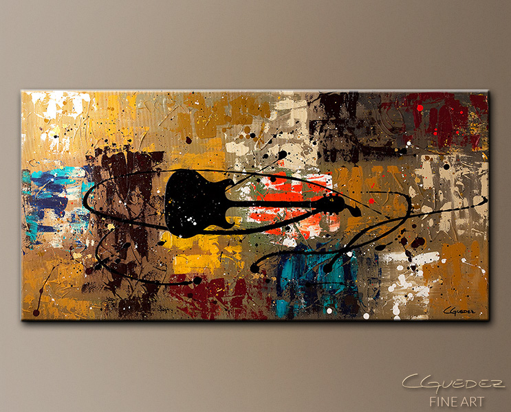 743x600 Guitar Music Abstract Art Painting - Rockstar Painting