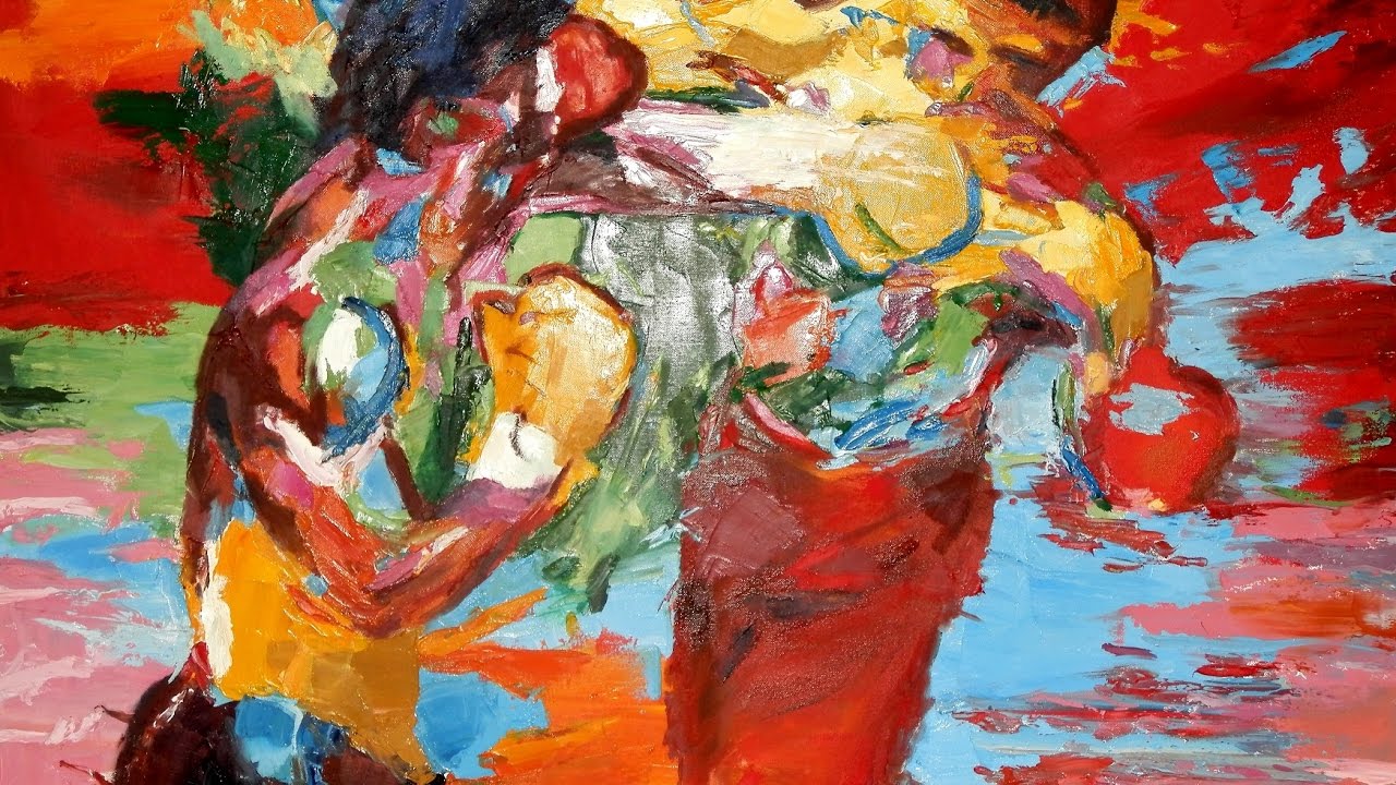 1280x720 Rocky Balboa Vs Apollo Creed Painting - Rocky 3 Ending Painting